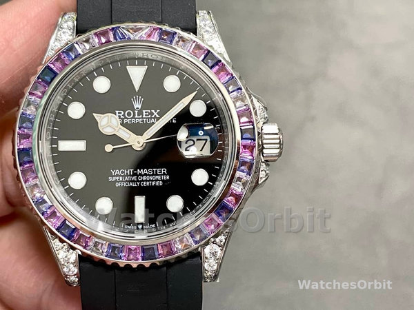 Rolex Yacht Master 40 Gem Set 126679SABR 0002 Black Dial Watch