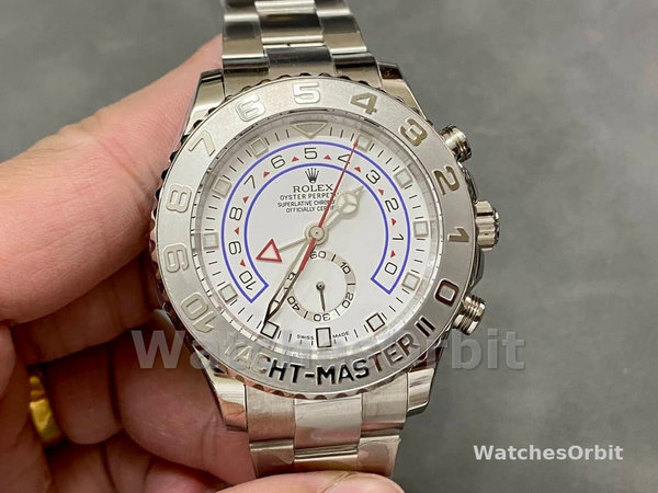Rolex Yacht Master II 116689 White Dial Platinum 44mm Mens Replica Watch