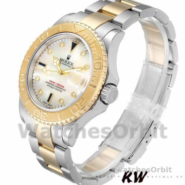 Rolex Yachtmaster 16623 Steel Yellow Gold Mother of Pearl White Dial 40MM Mens Replica Watch
