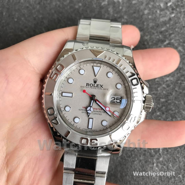 Rolex Yachtmaster 168622 Platinum Stainless Steel Silver Dial 35mm Unisex Replica Watch